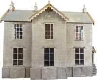 C.D.H a large and impressive painted grey stone wooden English Country Manor dolls house, 1868,