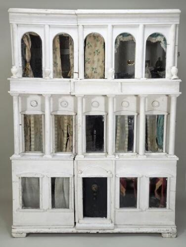 Belgravia painted wooden Dolls House English circa 1850, originally from the Vivien Greene Dolls House Museum,