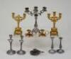 A pair of miniature gilt metal candelabra, German circa 1890,