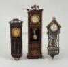 Three miniature wall-clocks for dolls house, German circa 1890,