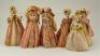 Six all original bisque shoulder head dolls, German 1920s,