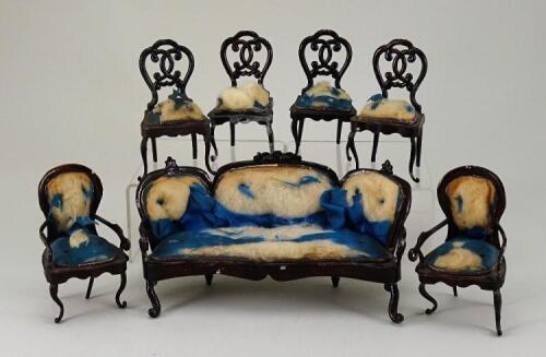 A rare set of Rock & Graner parlour furniture, German 1870s,