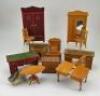 Collection of dolls house furniture, German circa 1890,