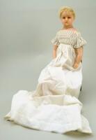 Poured wax Pierotti shoulder head baby doll, English circa 1860,