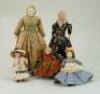 Five various miniature dolls,