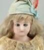 Wax over composition shoulder head doll, German circa 1860, - 2