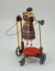 Rare American pull-along skipping doll on wheels, 1860s, - 2