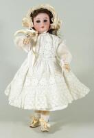 A D.E.P Jumeau type bisque head doll with rare walking and kissing mechanism, circa 1905,