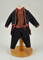 Early 18th century Gentleman’s black jacket and trouser suit,