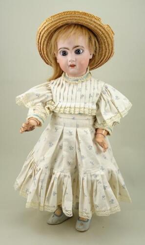 Tete Jumeau bisque head Bebe doll, French circa 1900,