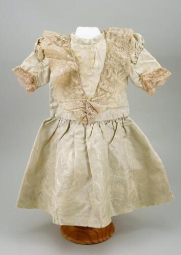 Pale green silk dress for French Bebe, circa 1890,