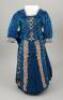 Blue satin two-piece gown for large fashion doll, circa 1880,