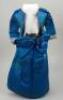 Blue satin two-piece gown for large fashion doll, circa 1880, - 2