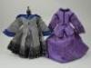 Two good 1860s style fashion doll dresses, - 2