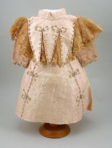 Beautiful pink silk dress for Jumeau Bebe, French circa 1890,