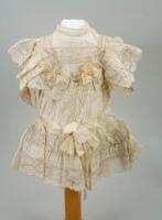 A good cream silk and lace dress for French Bebe, circa 1890,