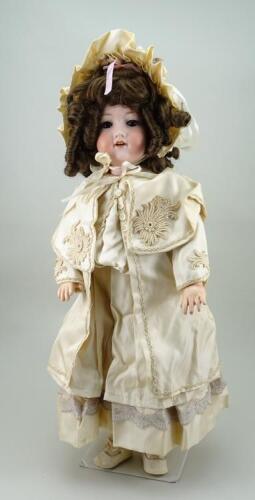 A.M 390 bisque head doll, German circa 1915,