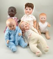 A.M 990 bisque head baby and four others, 1920s/30s,
