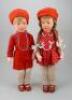 A superb pair of Kathe- Kruse doll VII boy and girl dolls, German, late 1940s,