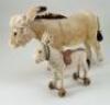 Small Steiff cream mohair Donkey on wheels, German circa 1920, - 2