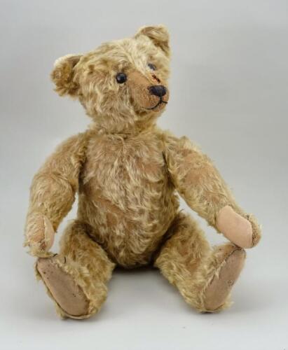 Early light brown mohair centre seam Steiff Teddy Bear, German circa 1909,