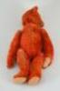 A rare early red mohair Teddy bear, German circa 1910, - 5