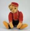 A rare early Schuco Yes/No Bell Hop Teddy bear, circa 1920, - 4