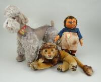 Three Steiff soft toys including Snobby the Poodle, 1950s,