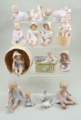 Collection of German bisque Baby figurines, circa 1910/20,