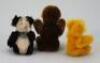 Schuco miniature mohair Teddy Bear, Panda and Monkey, 1950s, - 2