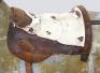 A good and large carved and painted wooden rocking horse on bow rockers, possibly F.H Ayres, - 5