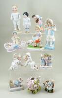 Collection of various German glazed and bisque dolls and figurines, circa 1910s/20s,