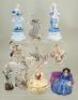 Collection of various bisque, glazed figurines, vases and ornaments, various dates,