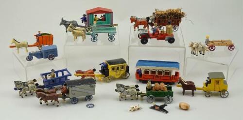 Collection of Erzgebirge wooden toys, 1920s,