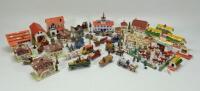 Collection of Erzgebirge buildings, animals, people, horse drawn and motor vehicles, 1890s-1920s,