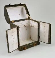 Rare miniature travel wardrobe for Mignonette doll, French circa 1880,