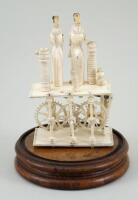 A Napoleonic French Prisoner of War bone Spinning Jenny automaton, early 19th century,