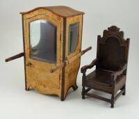 Dolls Sedan Chair, 19th century,