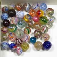 Forty Victorian glass Marbles,