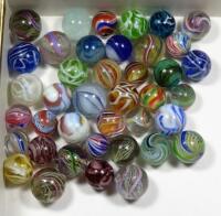 Forty Victorian glass Marbles,