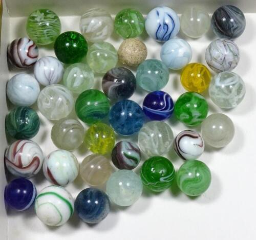 Forty Victorian glass Marbles,