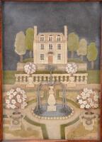 An early 19th century collage Grand Country House and Garden picture,