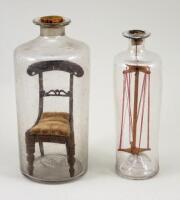 A folk art wooden chair in a bottle, 1836,