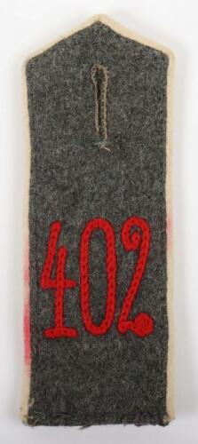 Imperial German 402nd Infantry Regiment M-15 Shoulder Strap