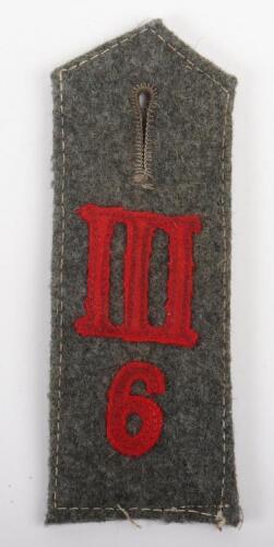 WW1 German BA III Armee Korps (6th) (Army Corps Clothing Offices) Simplified Shoulder Strap