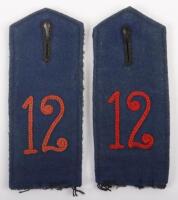 Matched Pair of WW1 German Koniglich Sachsisches 1. Train-Abteilung Nr 12 Shoulder Straps