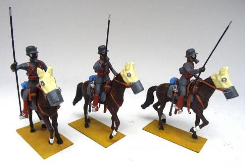54mm scale Models: three WWI German Cavalry
