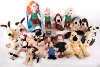 Large quantity of Wallace and Gromit related plush toys