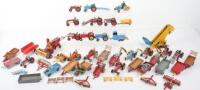 Large Quantity Of Dinky Corgi Toys Farm Tractor and Implements