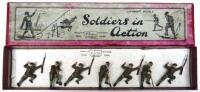 Britains set 1885, EXTREMELY RARE uncatalogued Soldiers in Action in Gasmasks